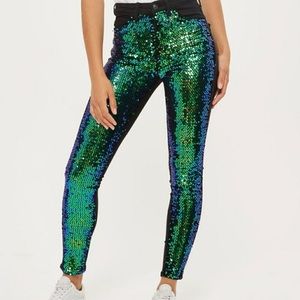 Topshop Sequin Jamie Jeans